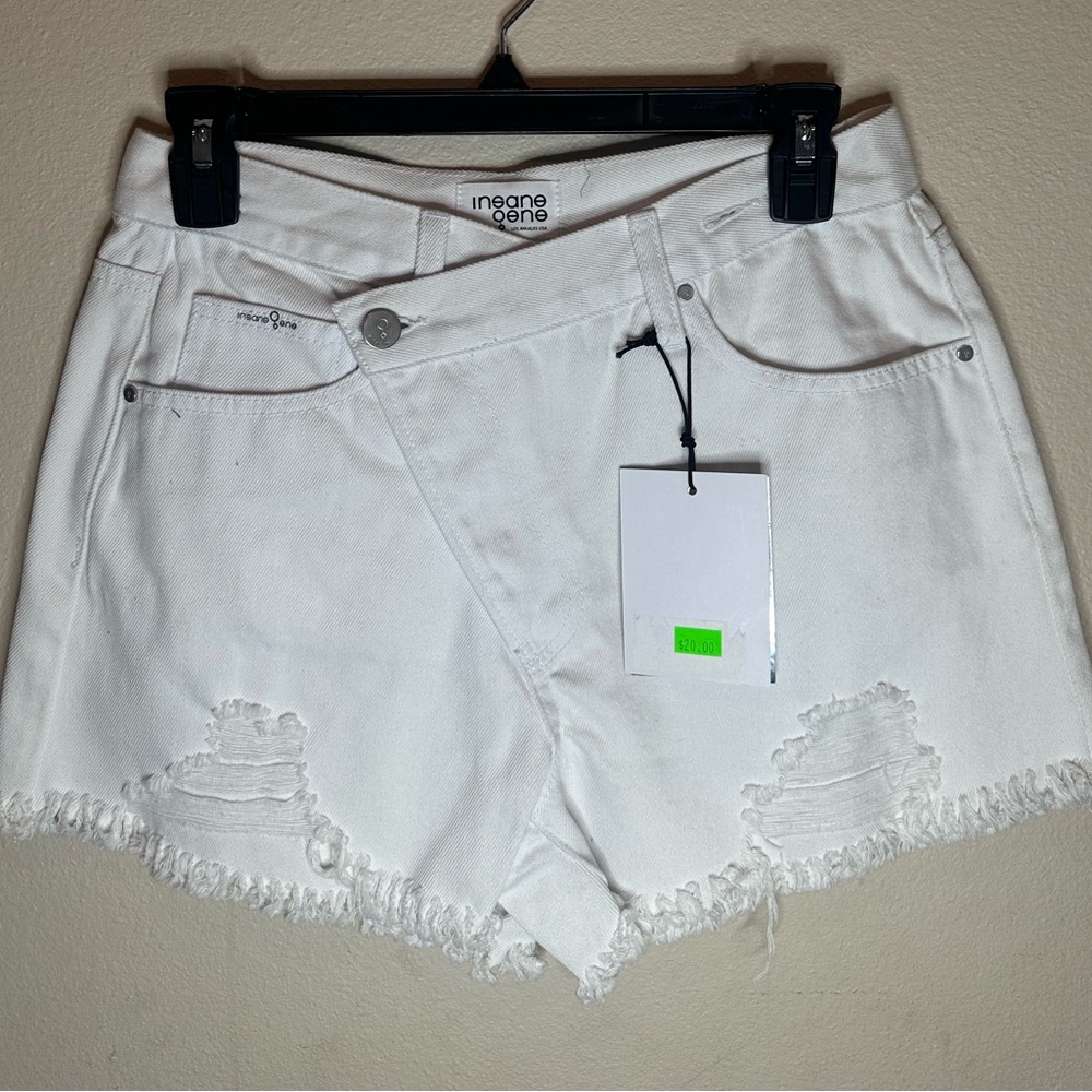 Insane Gene White Criss Cross Shorts